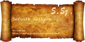 Sefcsik Szilvia névjegykártya