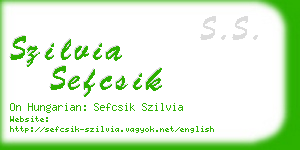 szilvia sefcsik business card
